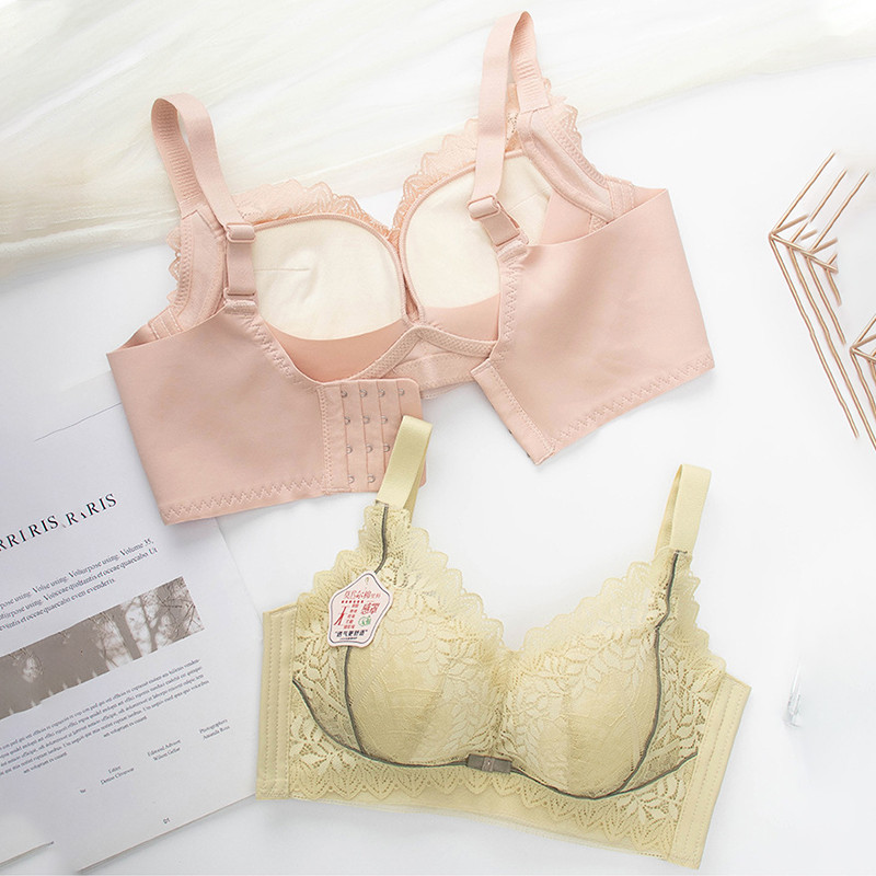 Sutien fără inel de oțel pentru femei Sweet Girl Top cu tub Sân mic din dantelă Wrap Piept Aduna lenjerie de corp Cupă subțire Sutien confortabil, respirabil