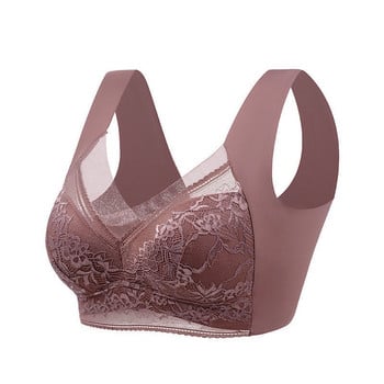 L-6L Дамски голям сутиен Push Up Ice Silk Seamless upper Bralette Lace Wireless Summer Bras Плюс размер Горно бельо Бельо 15019