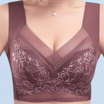 L-6L Дамски голям сутиен Push Up Ice Silk Seamless upper Bralette Lace Wireless Summer Bras Плюс размер Горно бельо Бельо 15019