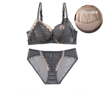 2020 Lenjerie de corp sexy pentru femei de ultimă generație Lenjerie intima din frunze de arțar de epocă Set sutien push-up confortabil fără sârmă Lenjerie cu cupă AB subțire din dantelă