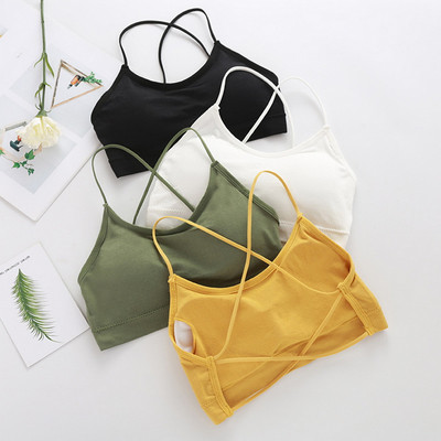 Bezvadu krūšturis bez aizmugures Skaistums muguras sporta krūšturis elpojošs pret svīšanu Fitness bezšuvju jogas krūšturis Triecienizturīgs Crop Top sieviešu sporta zāle