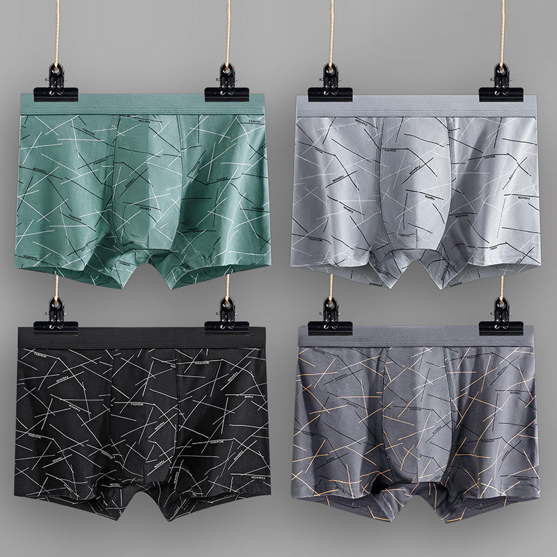 [Bloom the love] Brand Line Lenjerie de corp din bumbac Bărbați Boxer Homme Boxeri pentru bărbați Chiloți Bărbați Cuecas Masculina Calzoncillos Hombre L-3XL