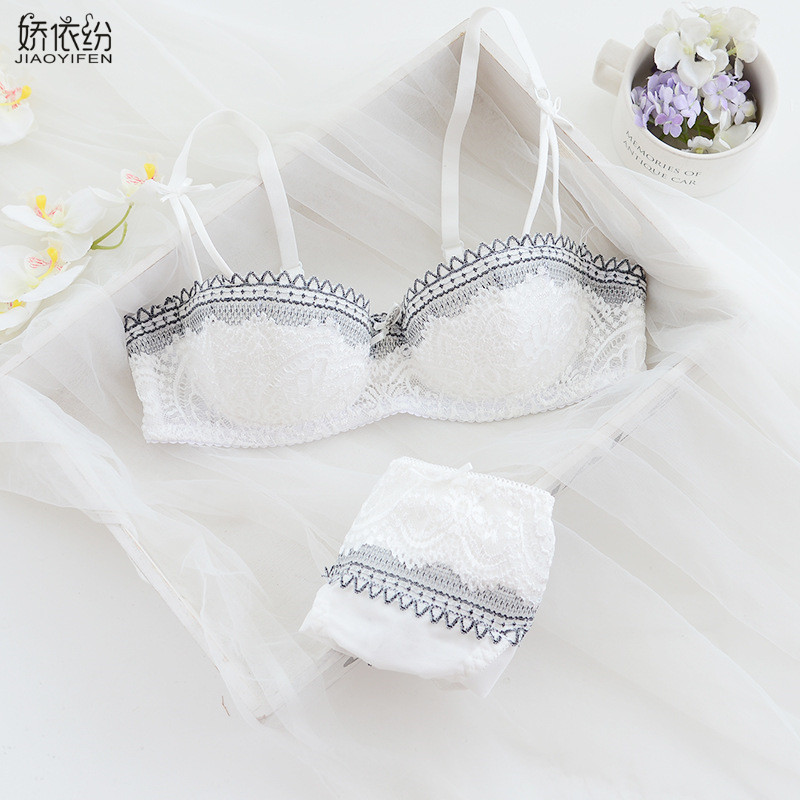 JYF Brand French Luxury seksikas pitsist aluspesu komplekt 1/2 tassi üliõhuke rinnahoidja komplekt seksikas naiste mugava pesu aluspükste komplektid