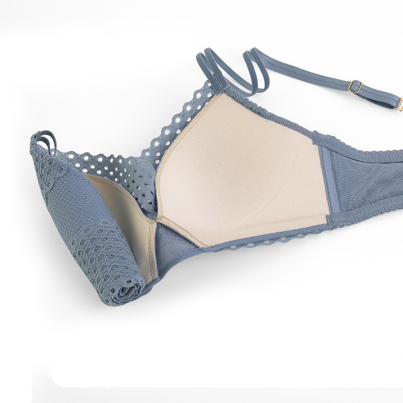 Μόδα γυναικεία εσώρουχα Σέξι κοίλο ριγέ δαντέλα χωρίς ραφές Push Up Σετ σουτιέν Άνετα Εσώρουχα υψηλής ποιότητας με τρεις γάντζους