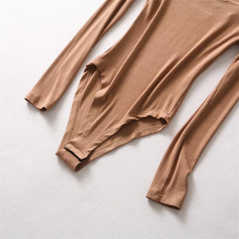 Body cu nervuri cu gât pătrat pentru femei Body cu gât pătrat mic