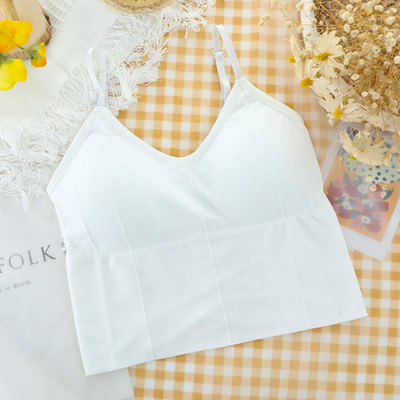 Γυναικείο Αθλητικό Σουτιέν Tank Crop Top Γυναικείο Καμισόλ με επένδυση Bralette Skinny γιλέκο Επίδεσμος σταυρός εξώπλατο εσώρουχο Καλοκαιρινό λεπτό σουτιέν