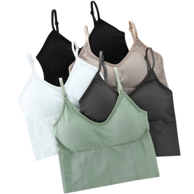 Γυναικείο Αθλητικό Σουτιέν Tank Crop Top Γυναικείο Καμισόλ με επένδυση Bralette Skinny γιλέκο Επίδεσμος σταυρός εξώπλατο εσώρουχο Καλοκαιρινό λεπτό σουτιέν
