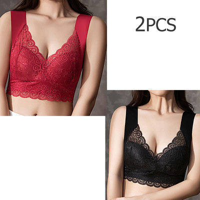 2 buc./lot sutien sexy din dantelă sutien pentru femei fără cusături pentru lenjerie de corp confortabil BH bralette push up sutien superior sutien 5XL 4XL Dorpshipping