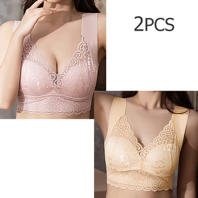 2 buc./lot sutien sexy din dantelă sutien pentru femei fără cusături pentru lenjerie de corp confortabil BH bralette push up sutien superior sutien 5XL 4XL Dorpshipping