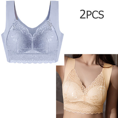 2 buc./lot sutien sexy din dantelă sutien pentru femei fără cusături pentru lenjerie de corp confortabil BH bralette push up sutien superior sutien 5XL 4XL Dorpshipping