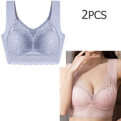 2 buc./lot sutien sexy din dantelă sutien pentru femei fără cusături pentru lenjerie de corp confortabil BH bralette push up sutien superior sutien 5XL 4XL Dorpshipping