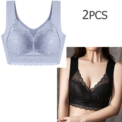 2 buc./lot sutien sexy din dantelă sutien pentru femei fără cusături pentru lenjerie de corp confortabil BH bralette push up sutien superior sutien 5XL 4XL Dorpshipping