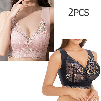 2 buc./lot sutien sexy din dantelă sutien pentru femei fără cusături pentru lenjerie de corp confortabil BH bralette push up sutien superior sutien 5XL 4XL Dorpshipping