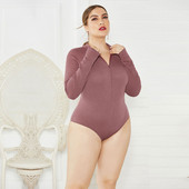Pulover din tricot pentru femei Body body cu fermoar subțire cu gâtul O Casual Sexy, elegante, salopete pentru femei, haine de toamnă iarnă mai mare 5XL