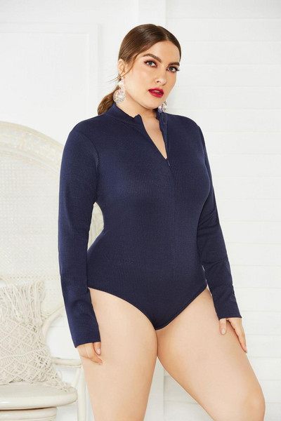 Pulover din tricot pentru femei Body body cu fermoar subțire cu gâtul O Casual Sexy, elegante, salopete pentru femei, haine de toamnă iarnă mai mare 5XL