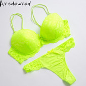 Set de sutien push up de înaltă calitate Deep V Sexy, de mărime mare, cu broderie florală, dantelă, set de lenjerie intima pentru femei, sutien și chiloți 34 36 38 40 42 BCD