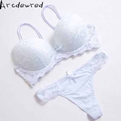 Set de sutien push up de înaltă calitate Deep V Sexy, de mărime mare, cu broderie florală, dantelă, set de lenjerie intima pentru femei, sutien și chiloți 34 36 38 40 42 BCD