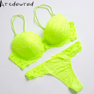 Set de sutien push up de înaltă calitate Deep V Sexy, de mărime mare, cu broderie florală, dantelă, set de lenjerie intima pentru femei, sutien și chiloți 34 36 38 40 42 BCD