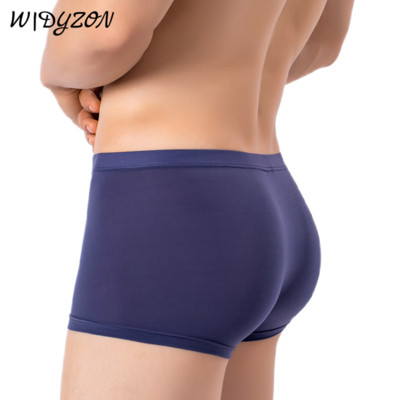 Szexi boxernadrág Alsónadrág Férfi Ice Slik Boxer Fehérnemű U tasak Légáteresztő férfi bugyi Ultravékony tömör Hombre boxernadrág