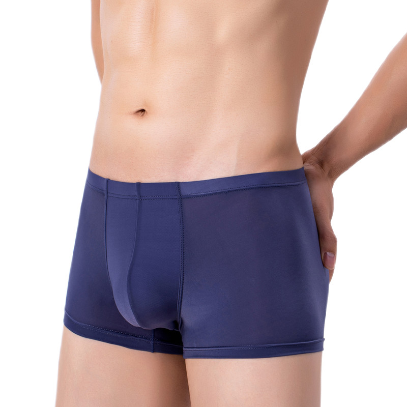 Boxer sexy Chiloți pentru bărbați Boxeri cu gheață Lenjerie de corp Husă în U Chiloți respirabili pentru bărbați Boxer pentru bărbați, ultra-subțiri, solidi