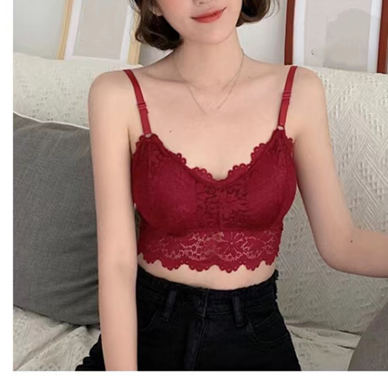 Four Seasons Γυναικείο νέο σέξι δαντελένιο μικρό μπούστο, μοντέρνο βαμβακερό μονόχρωμο, πολυλειτουργικό σουτιέν και εσώρουχα χωρίς στεφάνη