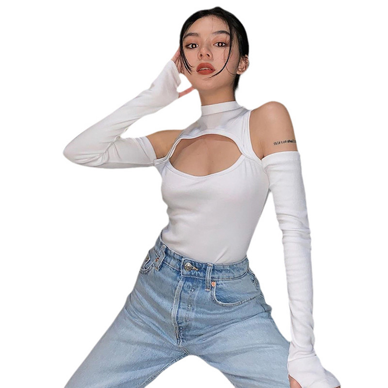 Γυναικεία ολόσωμη φόρμα Φθινοπωρινή μακρυμάνικη ολόσωμη φόρμα Μονόχρωμη Μονόχρωμη κούφιη φόρμα με μισό ψηλό γιακά τριγωνική φόρμα