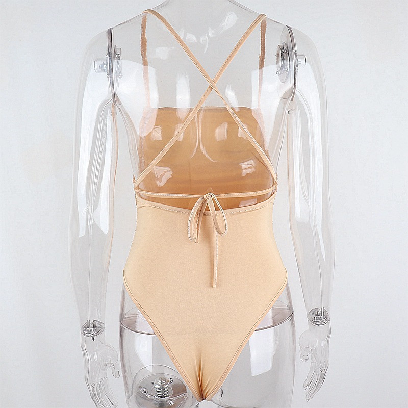 Ženski elegantni bodi s mrežastim naborima i halterima Ženski bodi bez rukava na vezanje bez rukava Feminino modna ulična odjeća