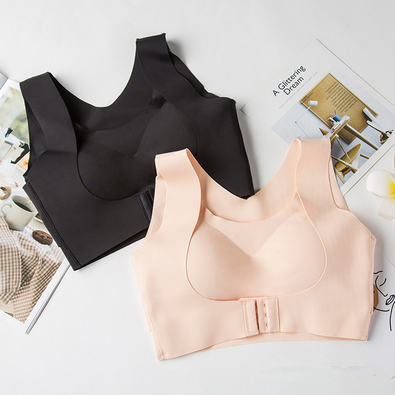 Γυναικεία σουτιέν Γυναικεία Push Up Σουτιέν Διορθωτική στάσης Bralette Μπροστινό κλείσιμο Γυναικεία εσώρουχα σταυρωτά μπλουζάκια μονόχρωμο συν μέγεθος