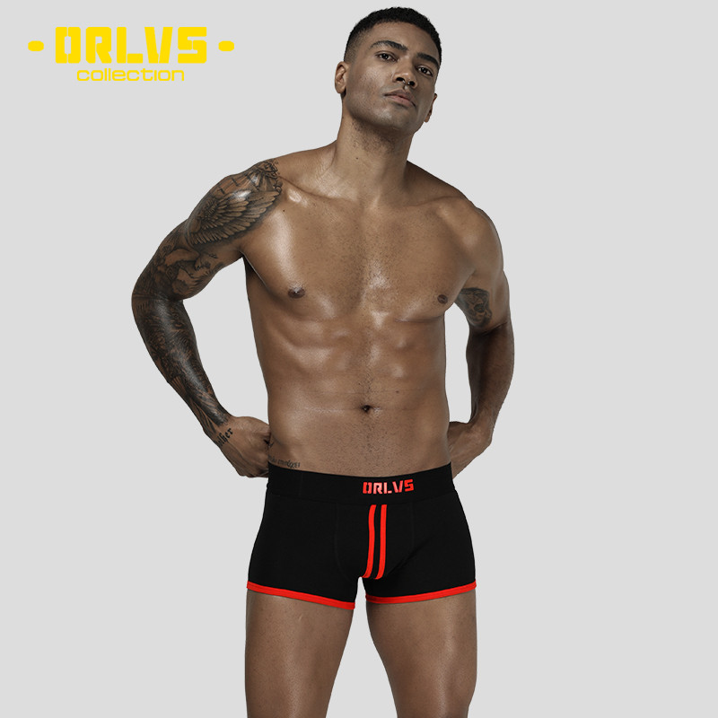 ORLVS Muške bokserice Seksi donje rublje Mekane duge bokserice Pamučne mekane gaćice Muške gaćice 3D torbica Kratke hlače