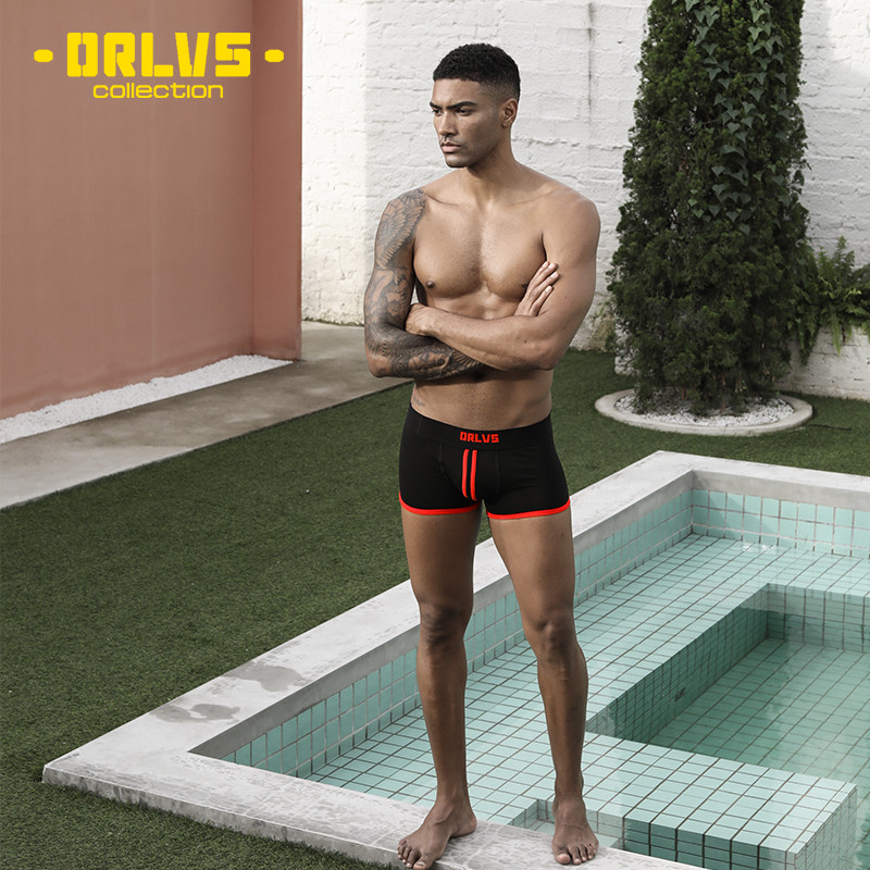 ORLVS Muške bokserice Seksi donje rublje Mekane duge bokserice Pamučne mekane gaćice Muške gaćice 3D torbica Kratke hlače