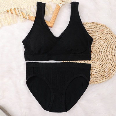 Set sutien fără cusături pentru femei Slip sexy Chiloți cu talie joasă Sutien fără sârmă Bralette Lenjerie Sutien fără fir Set de lenjerie intima pentru femei