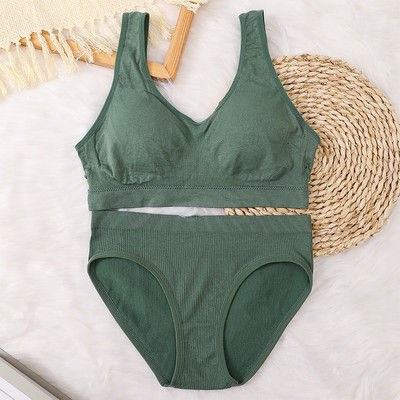 Set sutien fără cusături pentru femei Slip sexy Chiloți cu talie joasă Sutien fără sârmă Bralette Lenjerie Sutien fără fir Set de lenjerie intima pentru femei