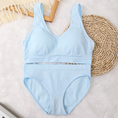 Set sutien fără cusături pentru femei Slip sexy Chiloți cu talie joasă Sutien fără sârmă Bralette Lenjerie Sutien fără fir Set de lenjerie intima pentru femei