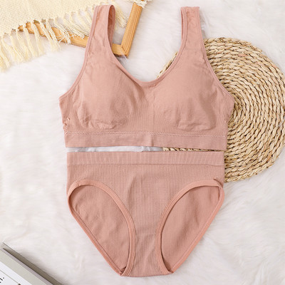 Set sutien fără cusături pentru femei Slip sexy Chiloți cu talie joasă Sutien fără sârmă Bralette Lenjerie Sutien fără fir Set de lenjerie intima pentru femei