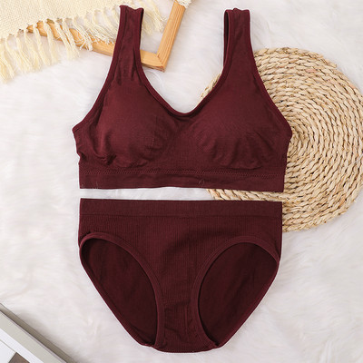 Set sutien fără cusături pentru femei Slip sexy Chiloți cu talie joasă Sutien fără sârmă Bralette Lenjerie Sutien fără fir Set de lenjerie intima pentru femei