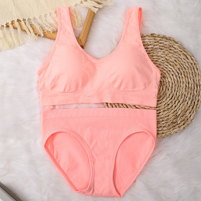 Set sutien fără cusături pentru femei Slip sexy Chiloți cu talie joasă Sutien fără sârmă Bralette Lenjerie Sutien fără fir Set de lenjerie intima pentru femei