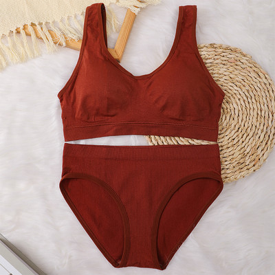 Set sutien fără cusături pentru femei Slip sexy Chiloți cu talie joasă Sutien fără sârmă Bralette Lenjerie Sutien fără fir Set de lenjerie intima pentru femei