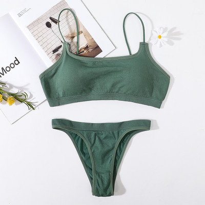 Õmblusteta rinnahoidja ja püksikute komplekt Naiste rinnahoidja komplekt Seksikas pesukomplekt Brasiilia aluspüksid Spordipesu Fitness Crop Tops Eemaldatavad padjad