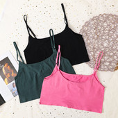 Γυναικεία Crop Tops χωρίς ραφή Εσώρουχα Γυναικεία σέξι σπαγγέτι Tanks Top Summer Basic Cropped Adjusted Strap Camis Backless Camisole