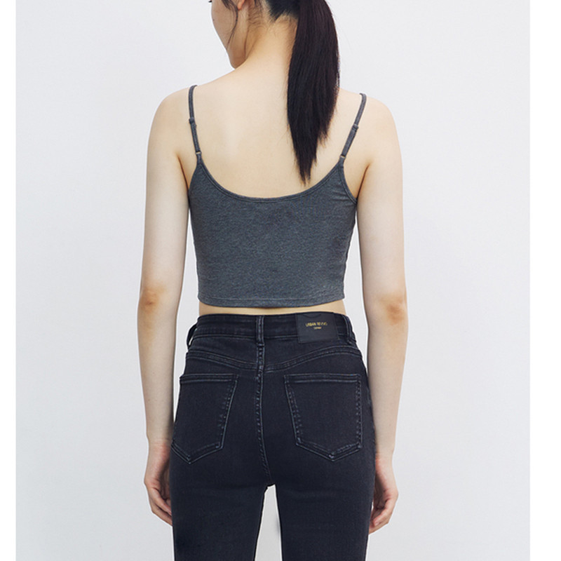 Γυναικεία Crop Tops χωρίς ραφή Εσώρουχα Γυναικεία σέξι σπαγγέτι Tanks Top Summer Basic Cropped Adjusted Strap Camis Backless Camisole