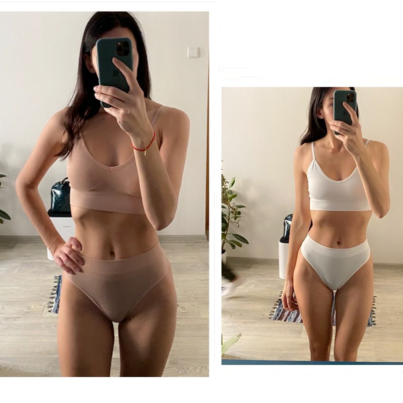 Set de sutien fără cusuri pentru femei, tanga sexy, talie joasă, chiloți cu picioare înalte, sutien fără sârmă, lenjerie sexy, set de lenjerie intimă pentru femei