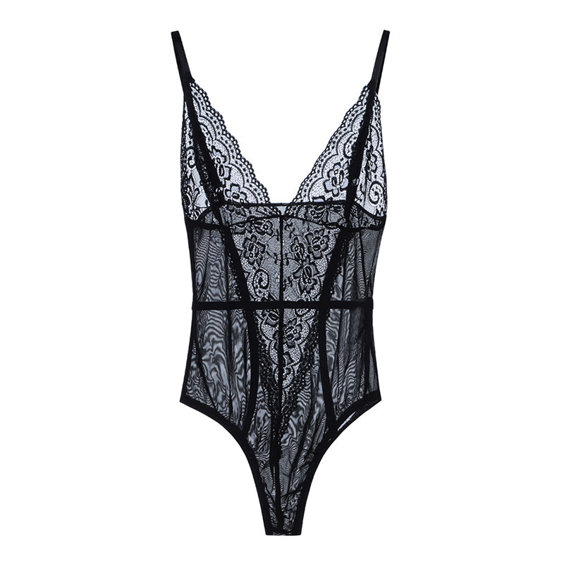 Μαύρα σέξι νέα άφιξη Γυναικεία κορμάκια καλοκαιρινά μπικίνι αμάνικα με λαιμόκοψη V-λαιμόκοψη