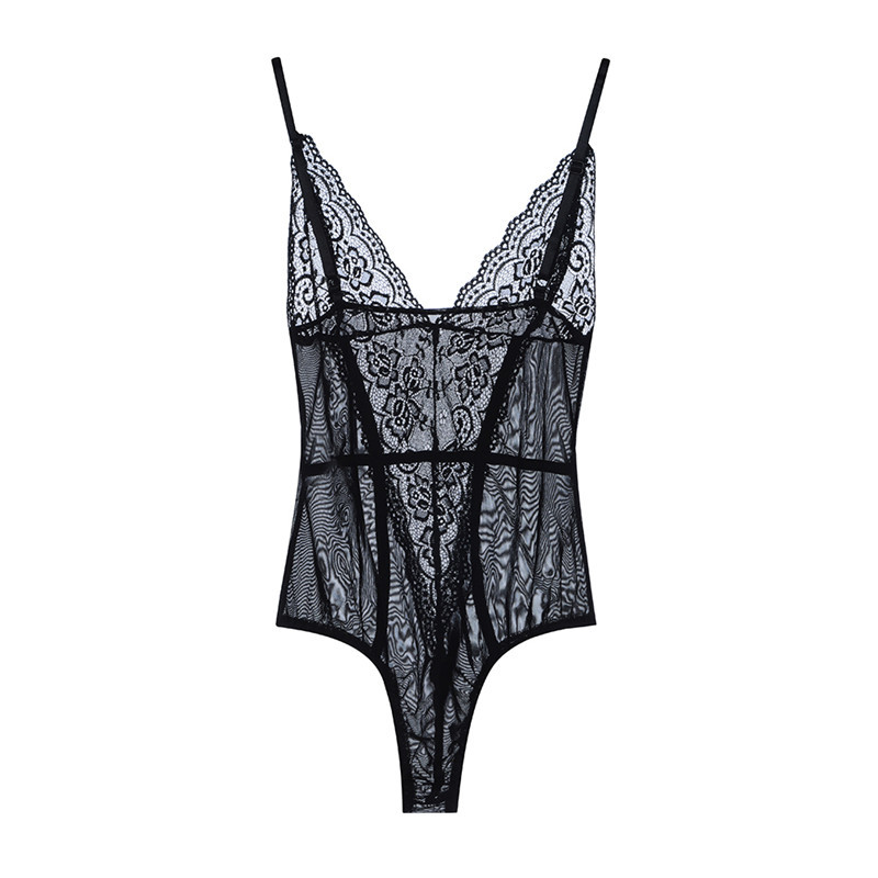 Μαύρα σέξι νέα άφιξη Γυναικεία κορμάκια καλοκαιρινά μπικίνι αμάνικα με λαιμόκοψη V-λαιμόκοψη