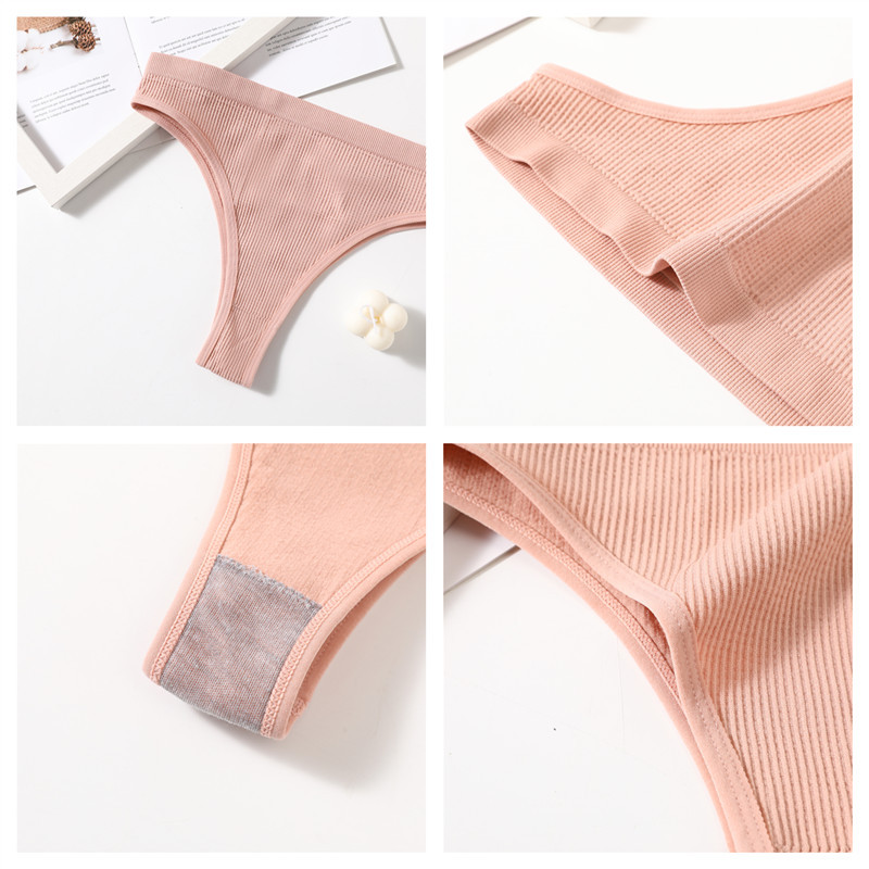 Set de sutien fără cusături pentru femei, sexy, cu talie joasă, brazilian, tanga, chiloți, set de lenjerie de corp, braletă cu coaste, set de lenjerie pentru femei