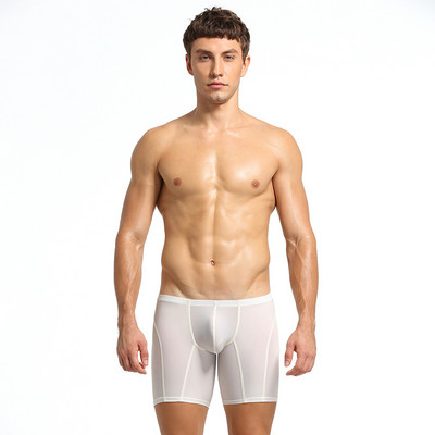 SEOBEAN Slip boxer pentru bărbați, confortabil, cu picioare lungi, lenjerie sport moale elastică