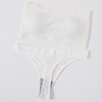 Γυναικείο Σετ σουτιέν χωρίς ραφές Σετ εσωρούχων στράπλες Σέξι βραζιλιάνικο εσώρουχο μπικίνι Push Up Σουτιέν Top Γυναικείο σετ εσωρούχων σουτιέν Rib Bandeau