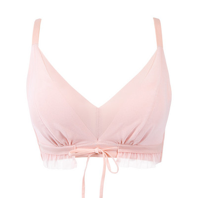 【Ediție limitată】Primăvara și vara Culoare deschisă proaspătă fără lenjerie de corp Femei Sâni mici Se adună Sutien Stil sexy