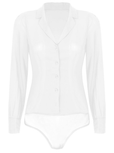 Naiste vabaaja kontorisuvised sügisboidid alla keeratava kraega pikkade varrukatega nööbiga särk Body, tööpluus, top