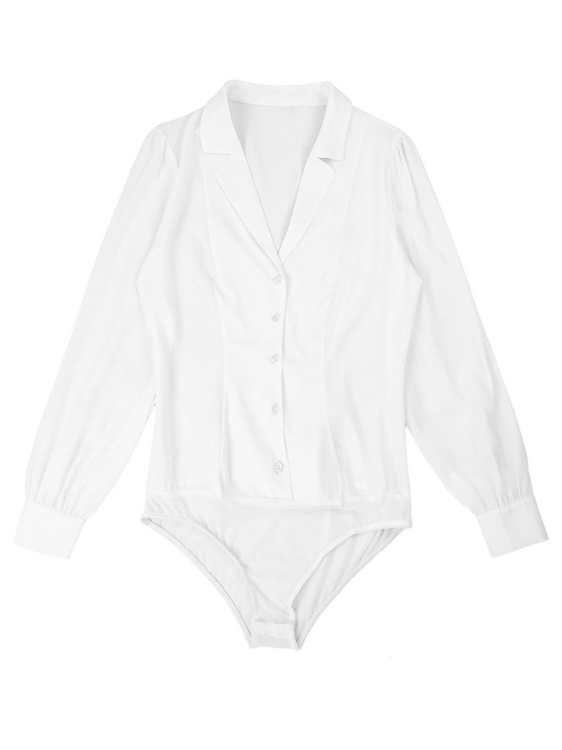 Naiste vabaaja kontorisuvised sügisboidid alla keeratava kraega pikkade varrukatega nööbiga särk Body, tööpluus, top