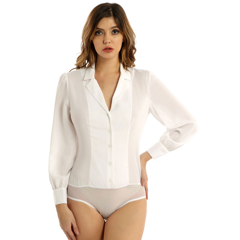 Naiste vabaaja kontorisuvised sügisboidid alla keeratava kraega pikkade varrukatega nööbiga särk Body, tööpluus, top